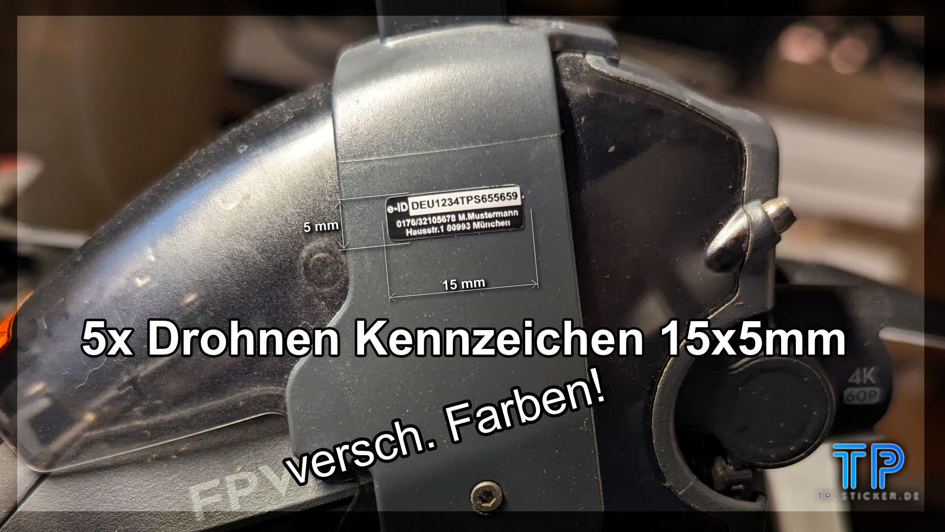 5x Mini eID Drohnen Kennzeichen UAS Kennzeichnung Plakette e-ID EU Adresse Folie 5x Mini eID Drohnen Kennzeichen UAS Kennzeichnung Plakette e-ID EU Adresse Folie